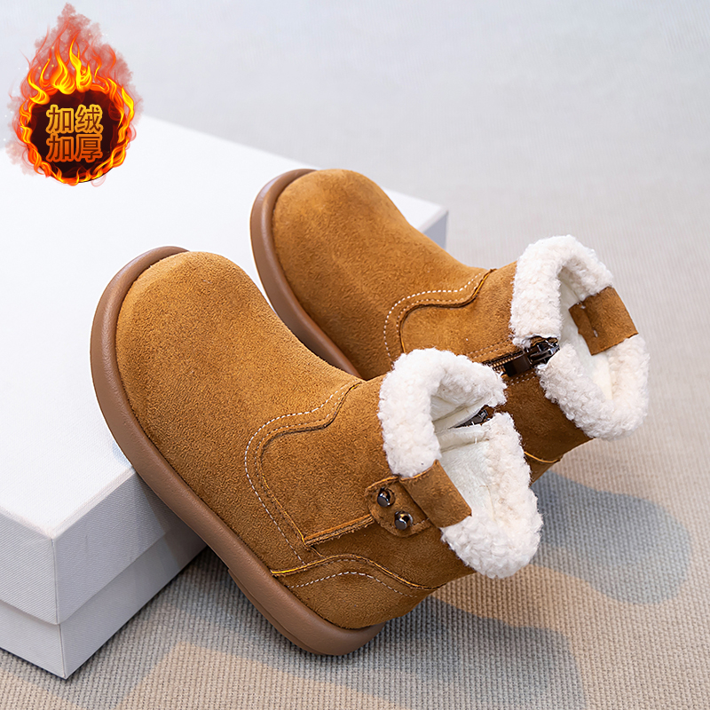 女童雪地靴2025新款冬季加绒加厚大棉鞋冬鞋儿童靴子小女孩雪地棉