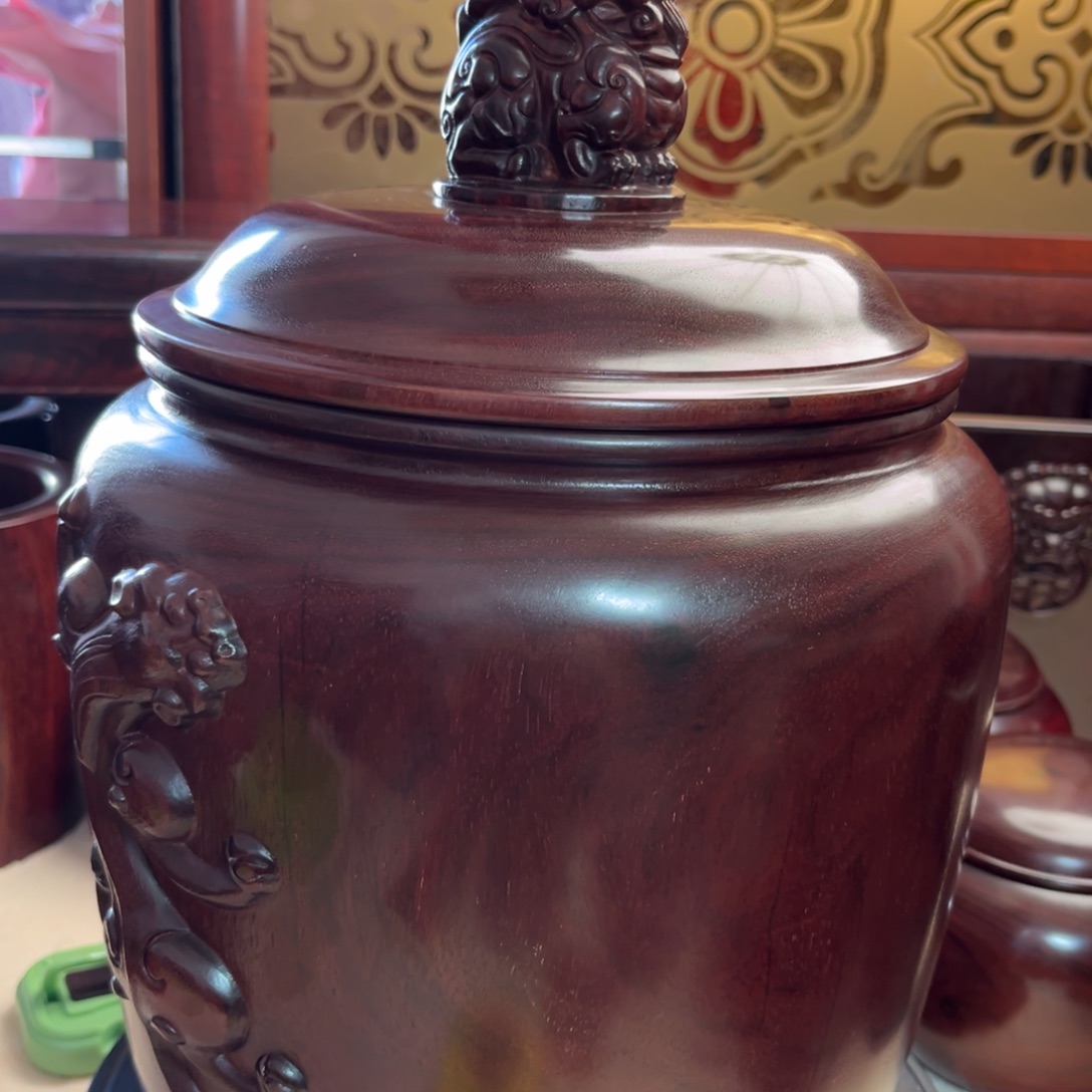 檀香木小叶紫檀将军罐