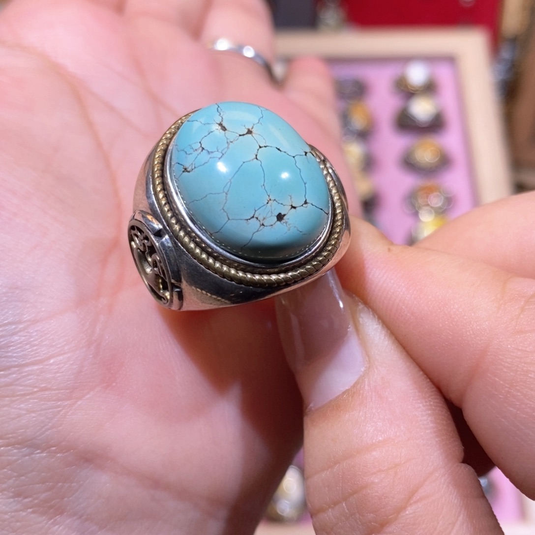 绿松石戒指银S925镶嵌喬**✨戒指