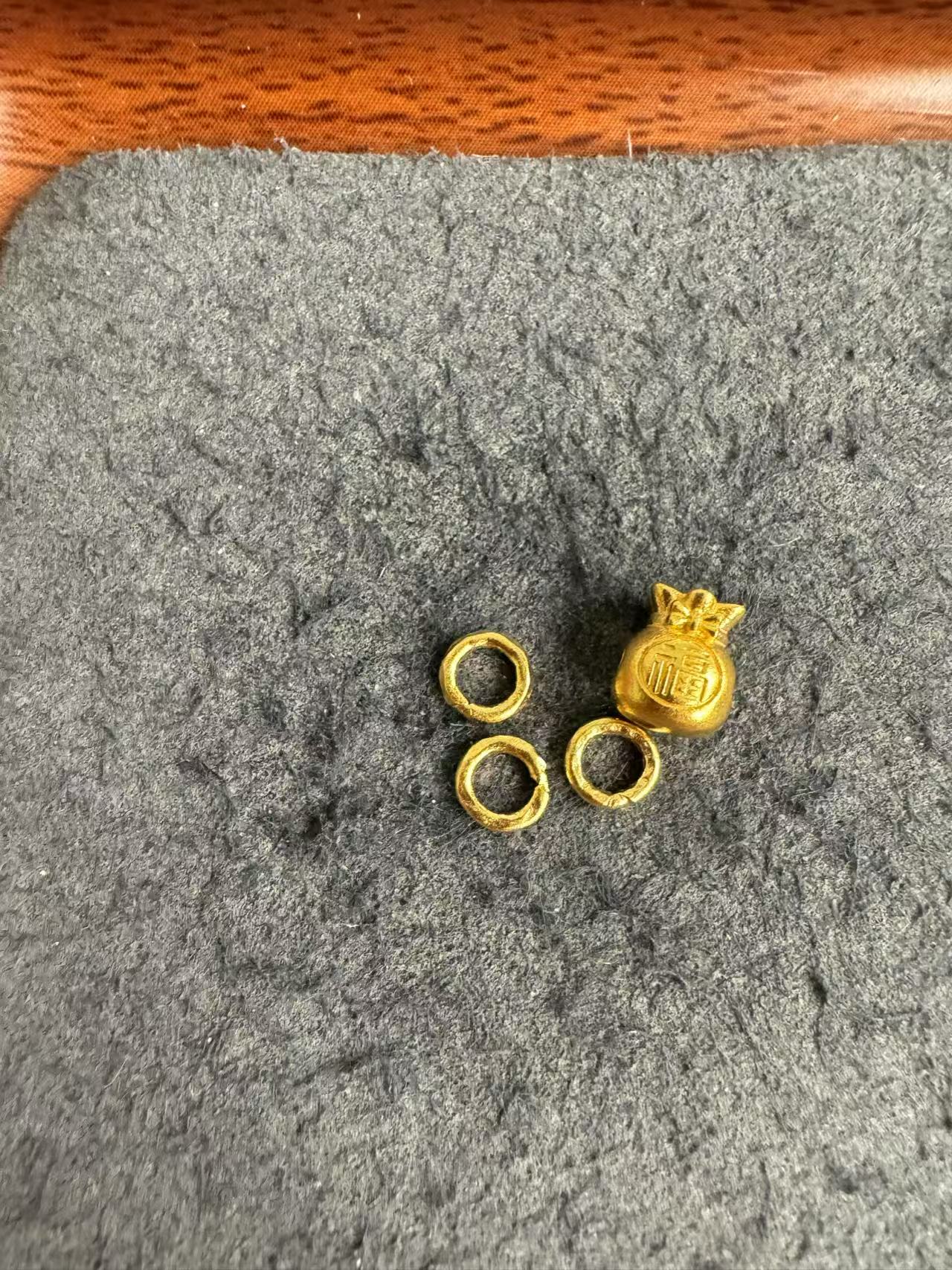 足金999 古法工艺卡5盘缠福袋中串