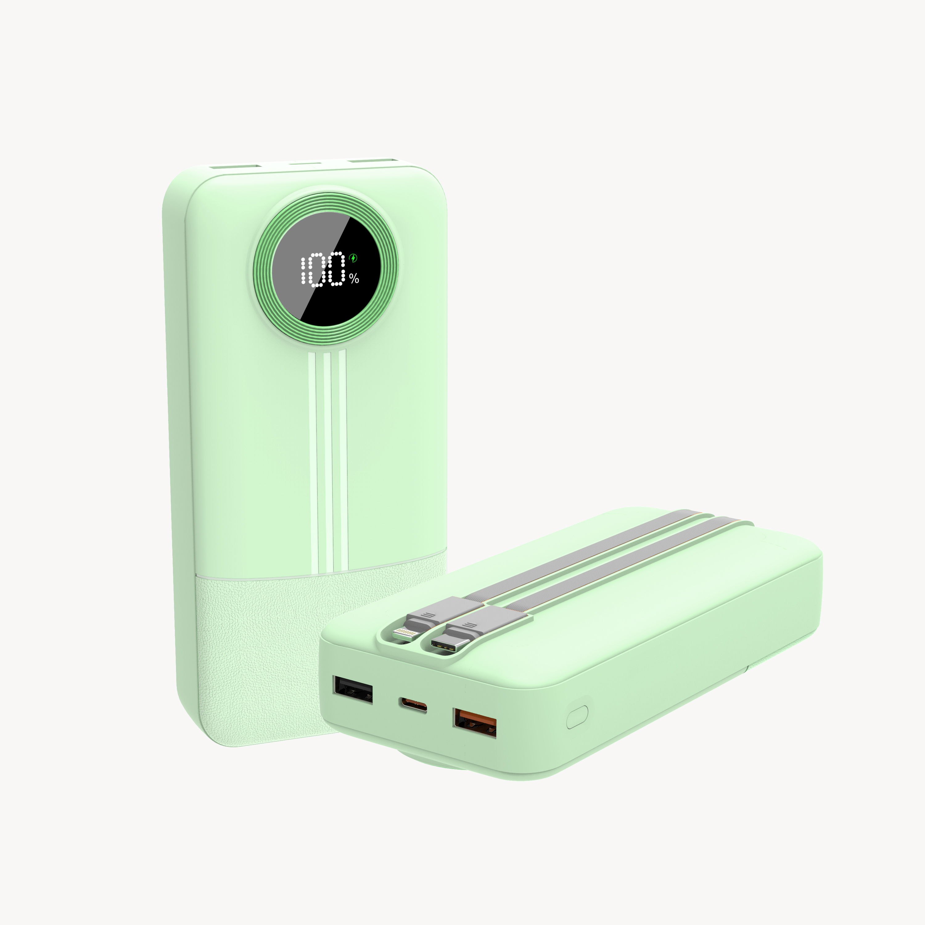 （3C认证）实标20000毫安自带线聚合物电芯充电宝 可坐火车飞机高铁