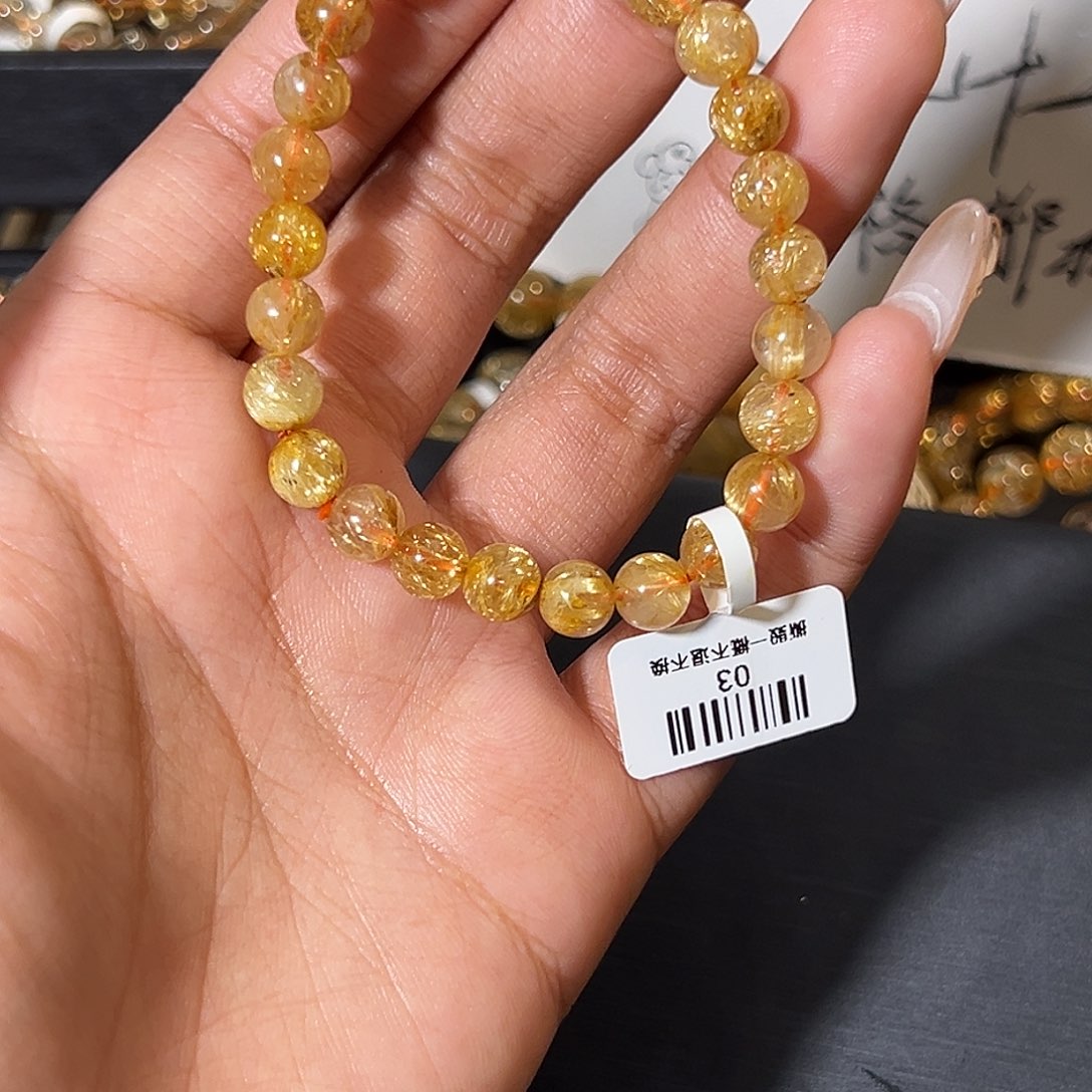 发晶未镶嵌手链天然金发晶03