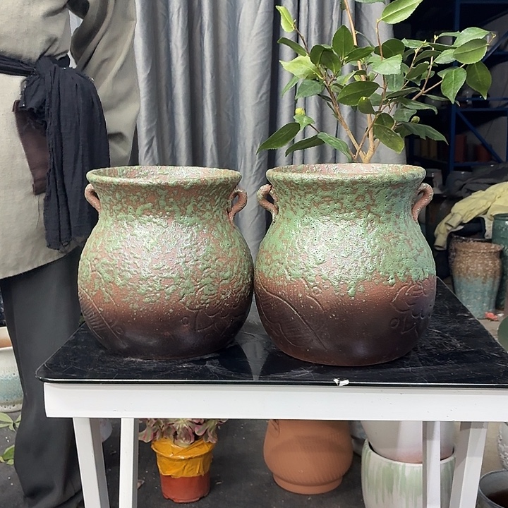 17×21 -粗陶花盆有孔-买买买