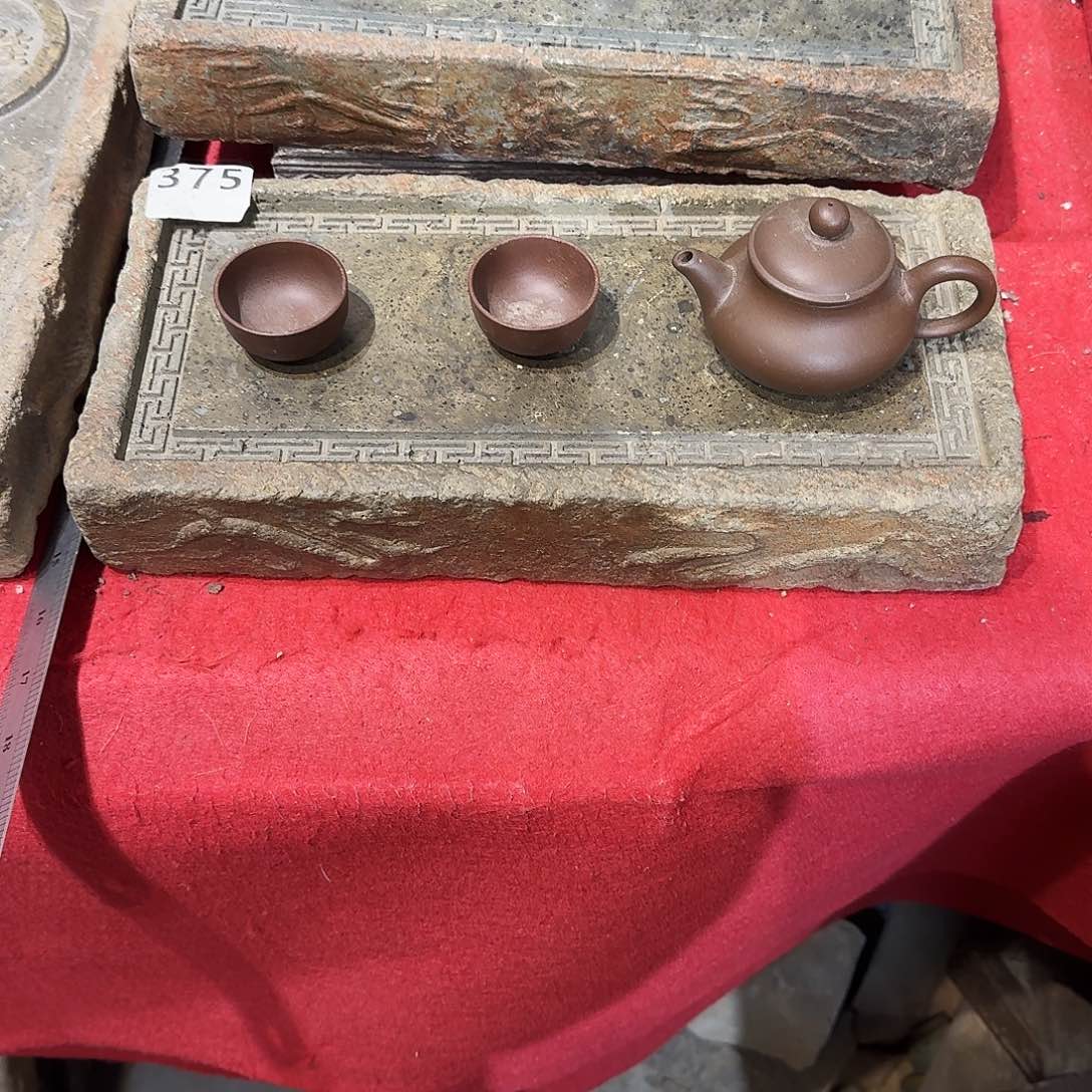 老砖后刻干泡茶台