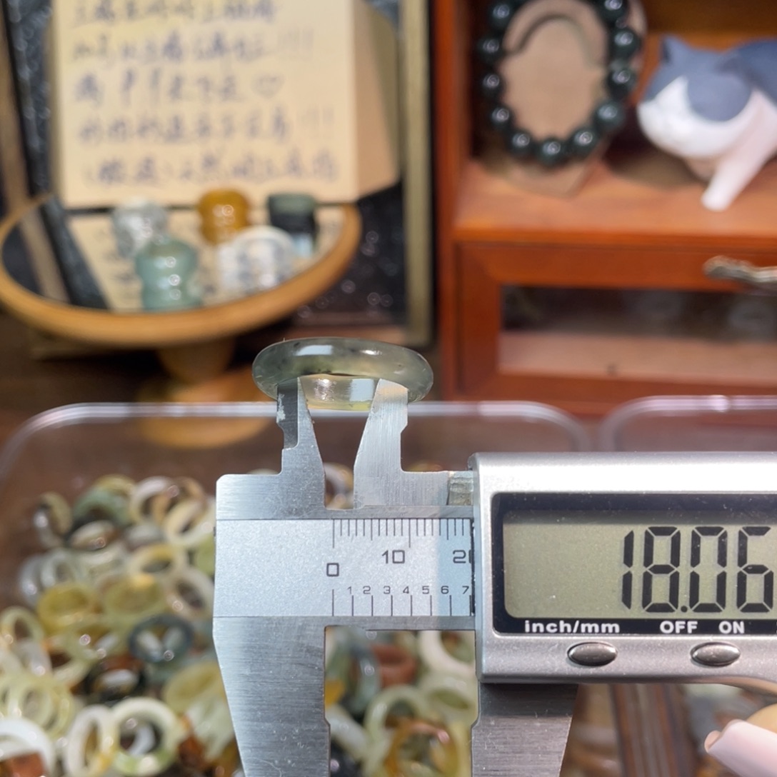未镶嵌岫玉戒指9-18.1