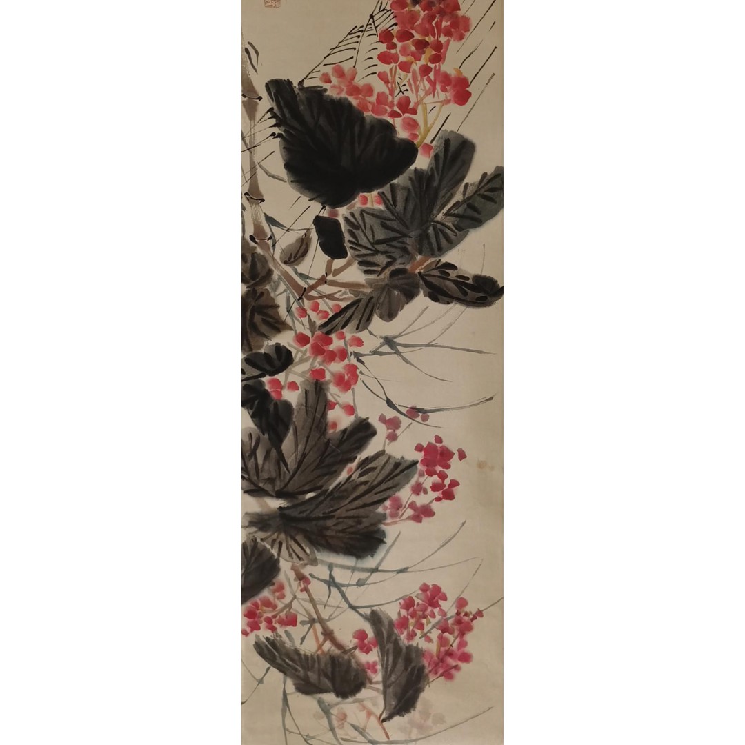 【辽拍】V250709-2-594《花卉》（3.1平尺）纸本镜片 DD1