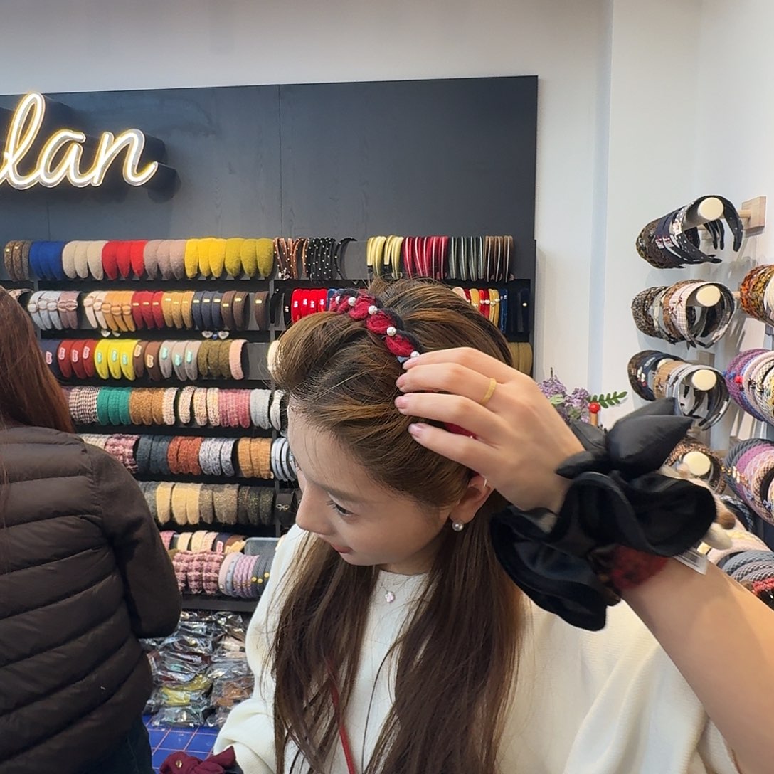 布艺非金属新年款珍珠发箍