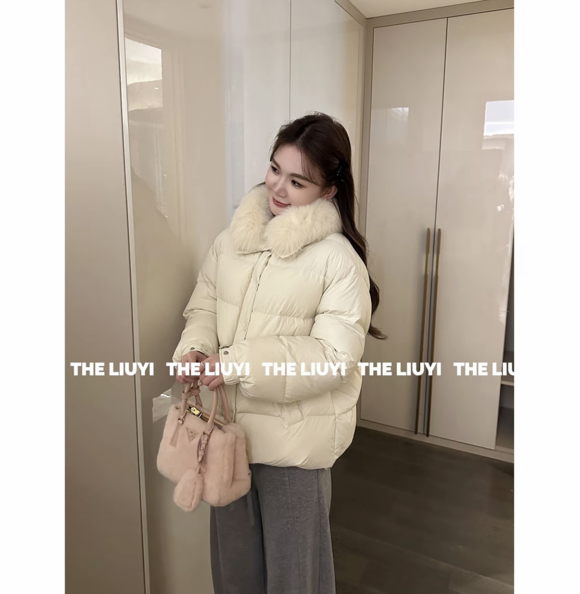 【LIUYI】雪国来信～90白鸭绒狐狸毛领气质保暖羽绒服外套511021