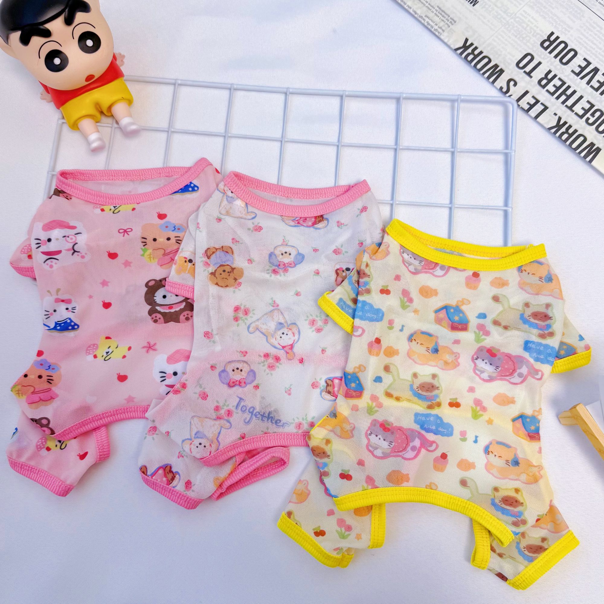 宠物四脚衣服背心狗狗猫咪用品空调服防脏防蚊虫金毛柯基泰迪比熊