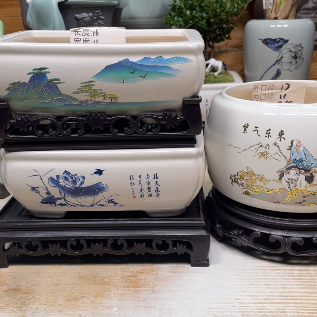 紫砂花盆陶瓷艺术花盆陶瓷