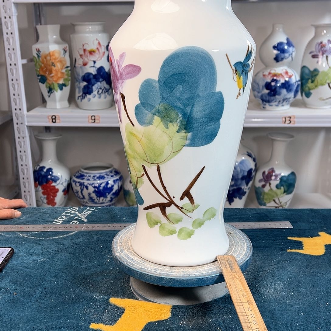 摆件景德镇陶瓷大鱼鸟