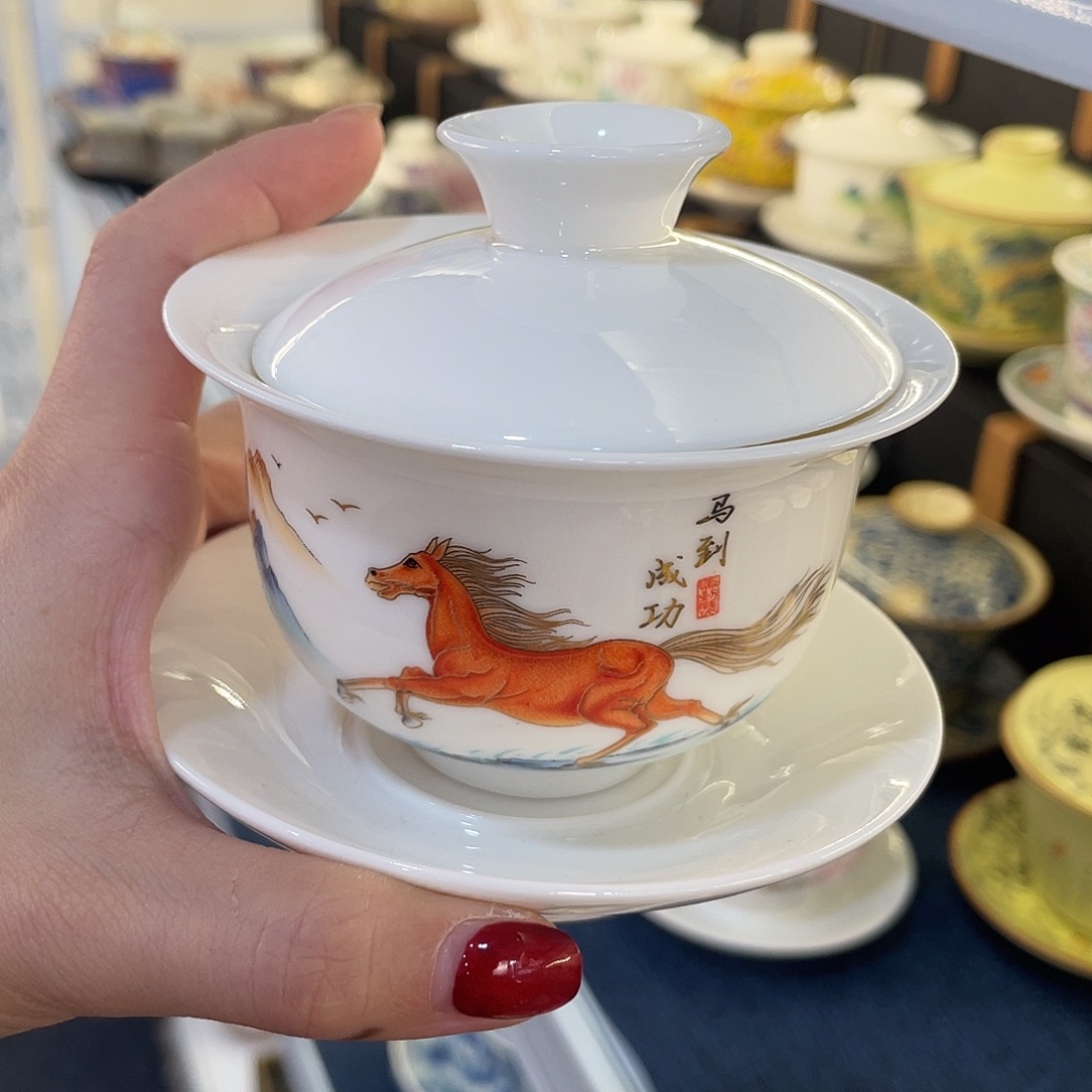 陶景德陶瓷盖碗茶具