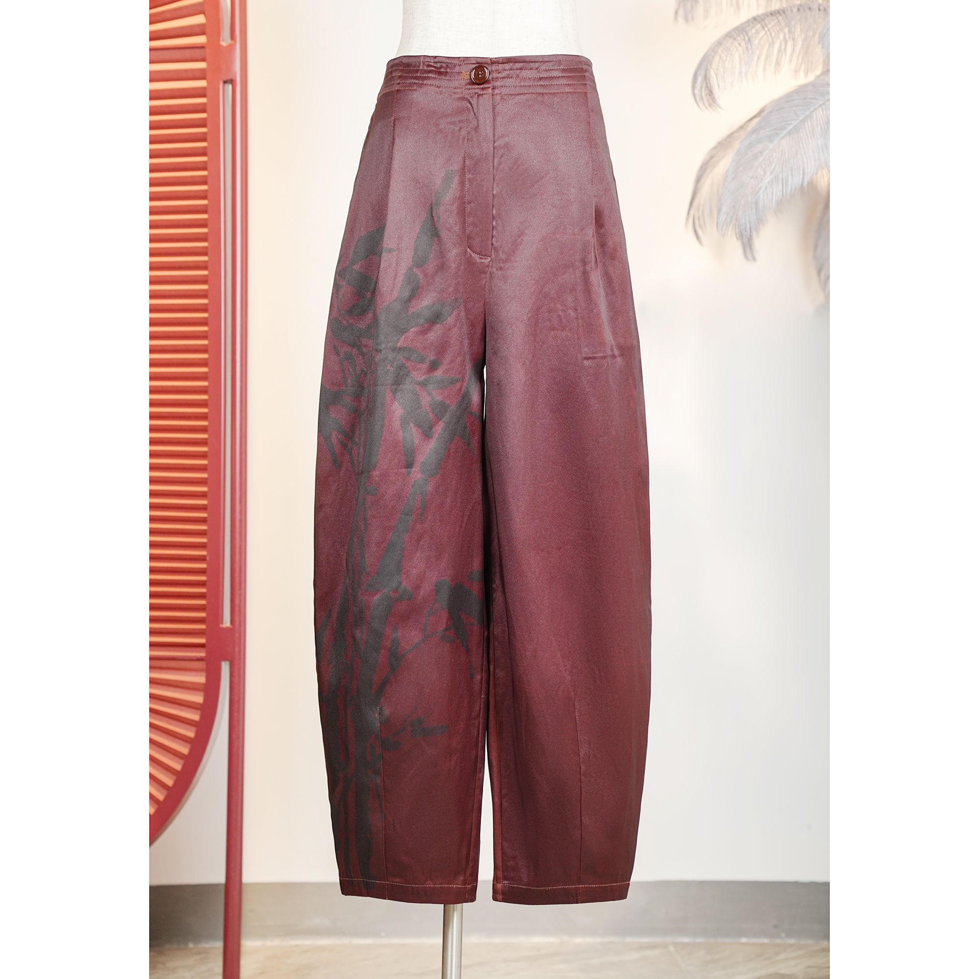 【万象有衣】竹报平安-原创设计师款裤子镰刀裤-7710