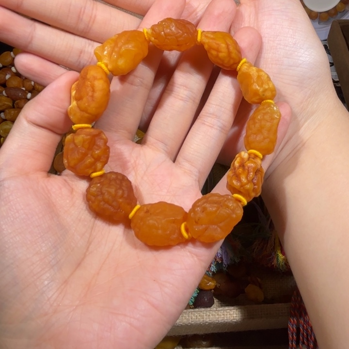 琥珀未镶嵌手链蜜蜡海漂手串