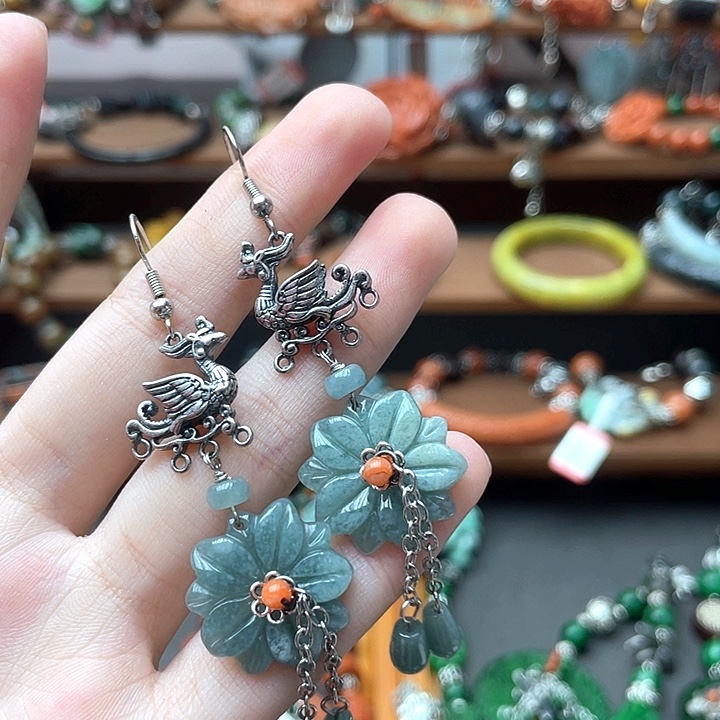 翡翠未镶嵌耳饰饰品