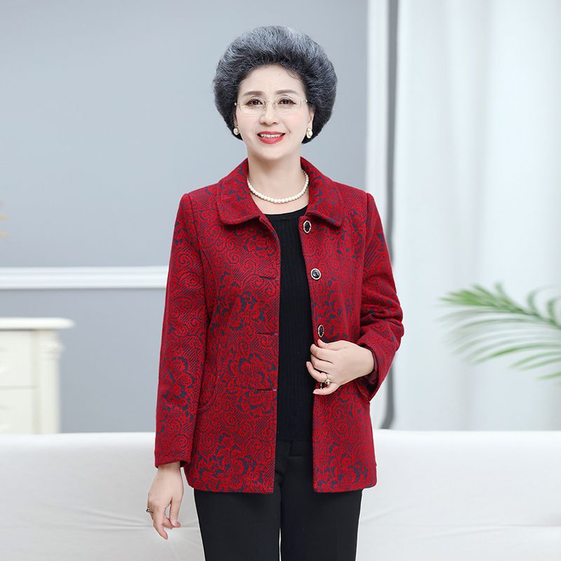 中老年人秋装女外套太太衣服妈妈长袖60岁7080奶奶春秋装上衣婆婆