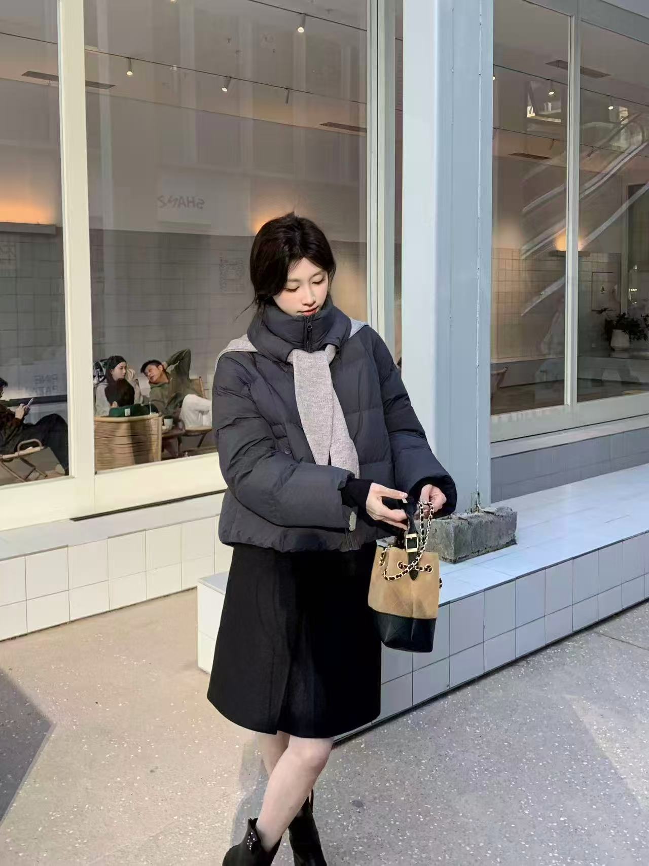 立领短款羽绒服女2025冬季韩系小个子云朵泡芙90白鸭绒加厚面包服