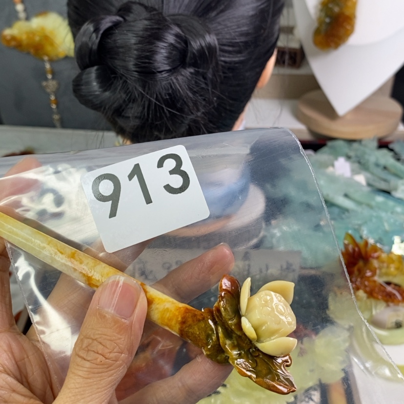 【闪购商品】岫玉发饰未镶嵌小*唆