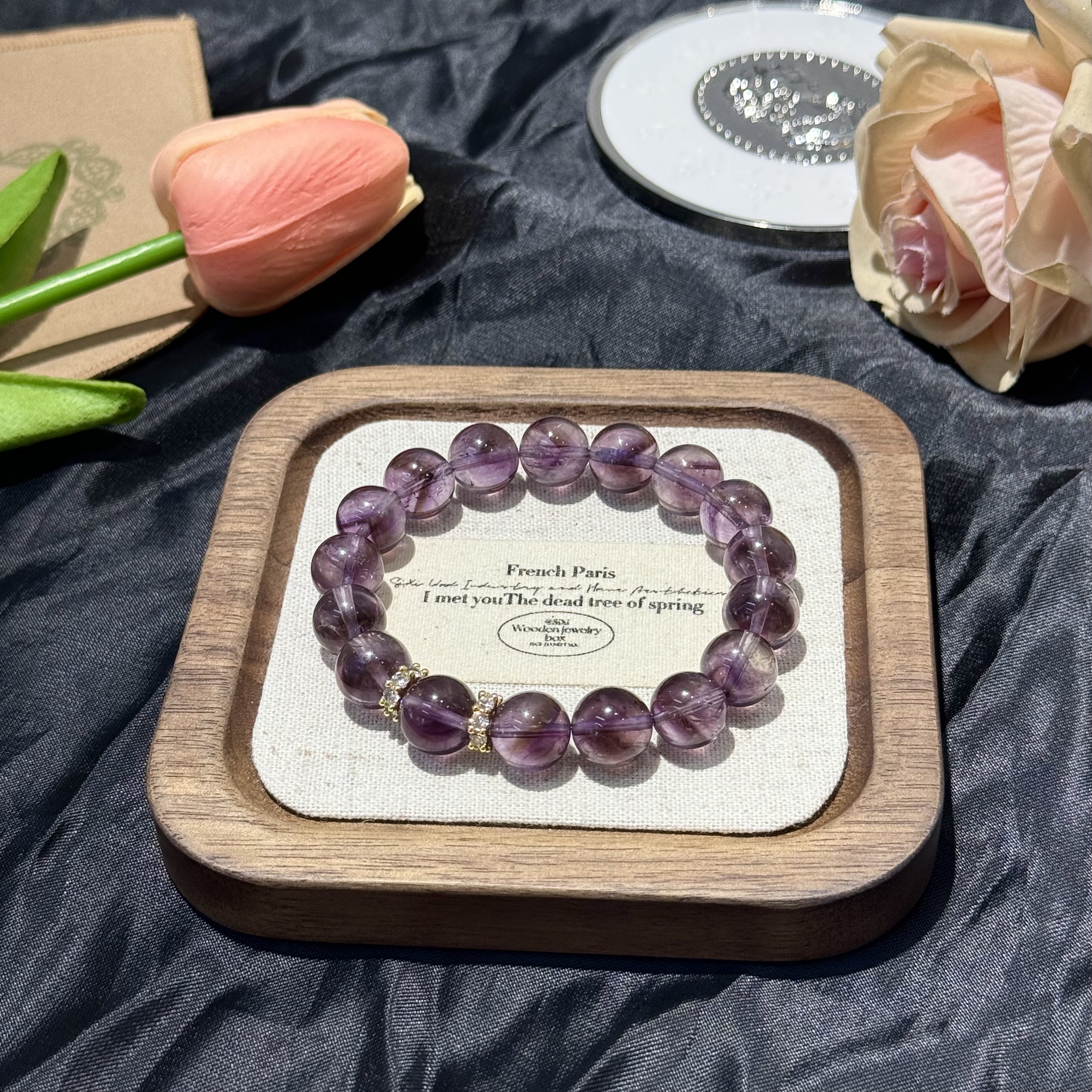 天然巴西紫塔晶紫水晶手串手链 多样性发其一Z336