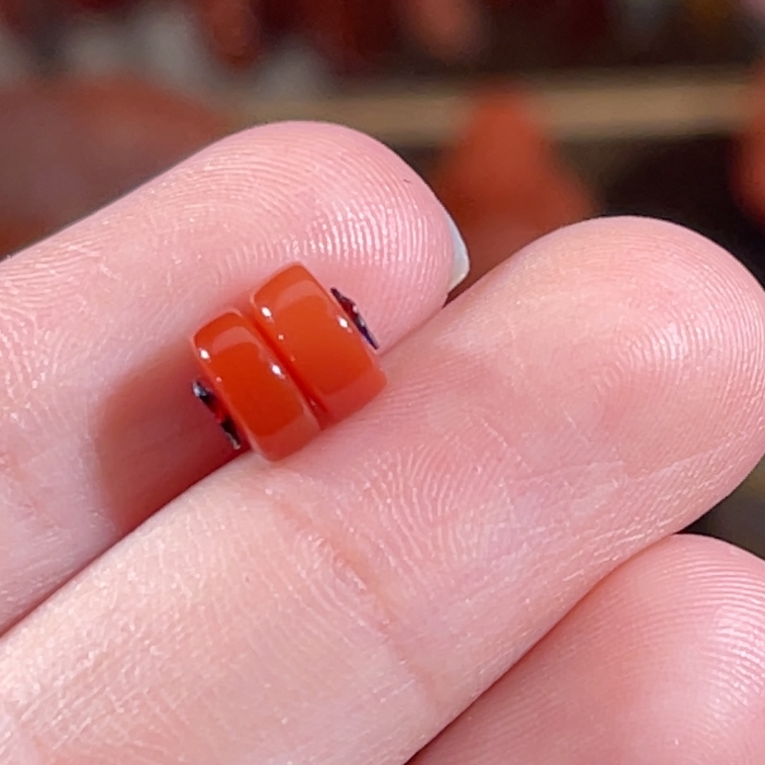 南红玛瑙未镶嵌老南红直切隔片6.1x2.8mm不退换