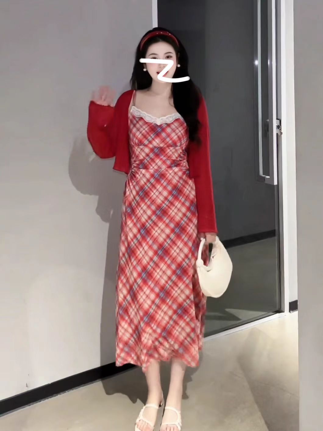 大码胖mm夏季新款收腰气质设计感开衫网纱连衣裙