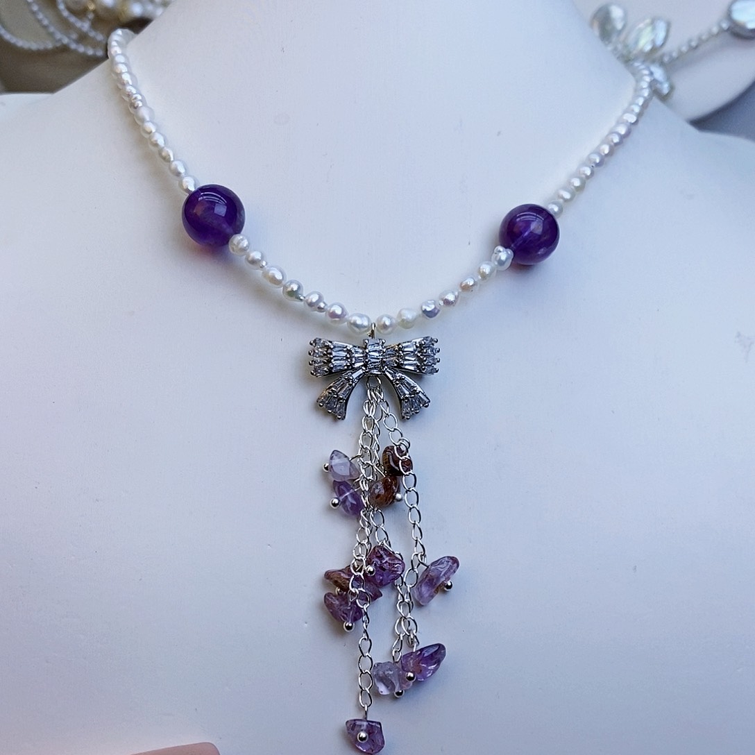 淡水珍珠颈饰银S925镶嵌