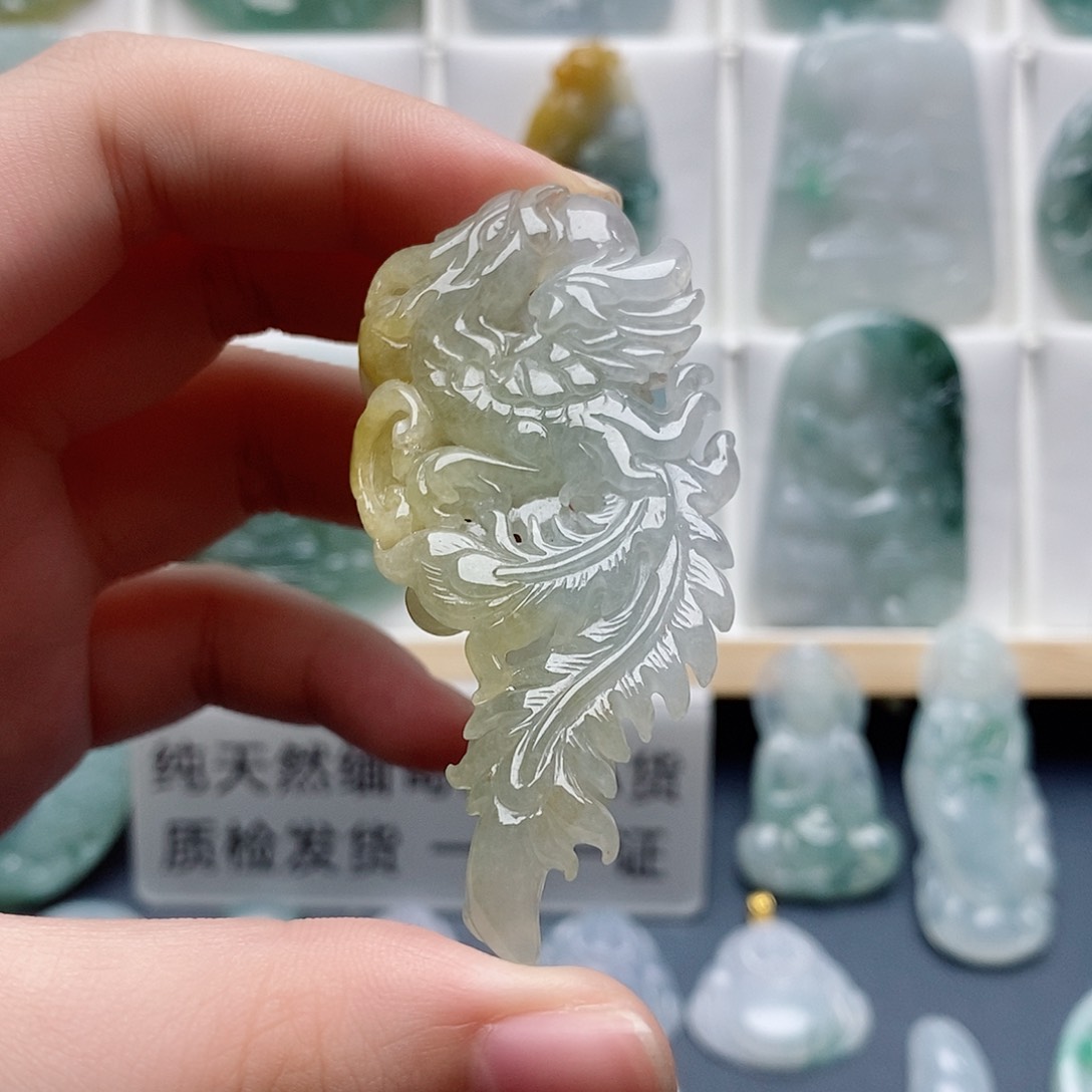 翡翠未镶嵌吊坠(不含链)凤牌