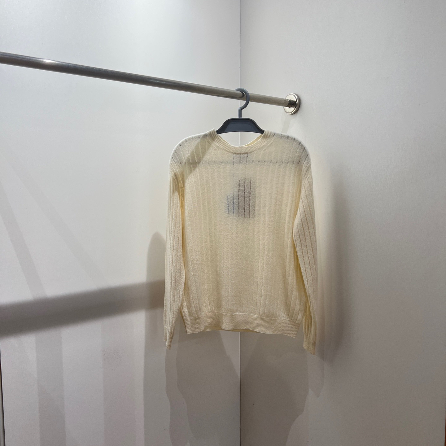 99新 Loro Piana/诺悠翩雅 vem732 羊绒米白条纹  40码