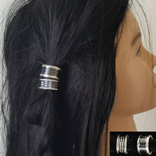 49-JZ陶瓷弹簧925银莫桑钻18K发夹