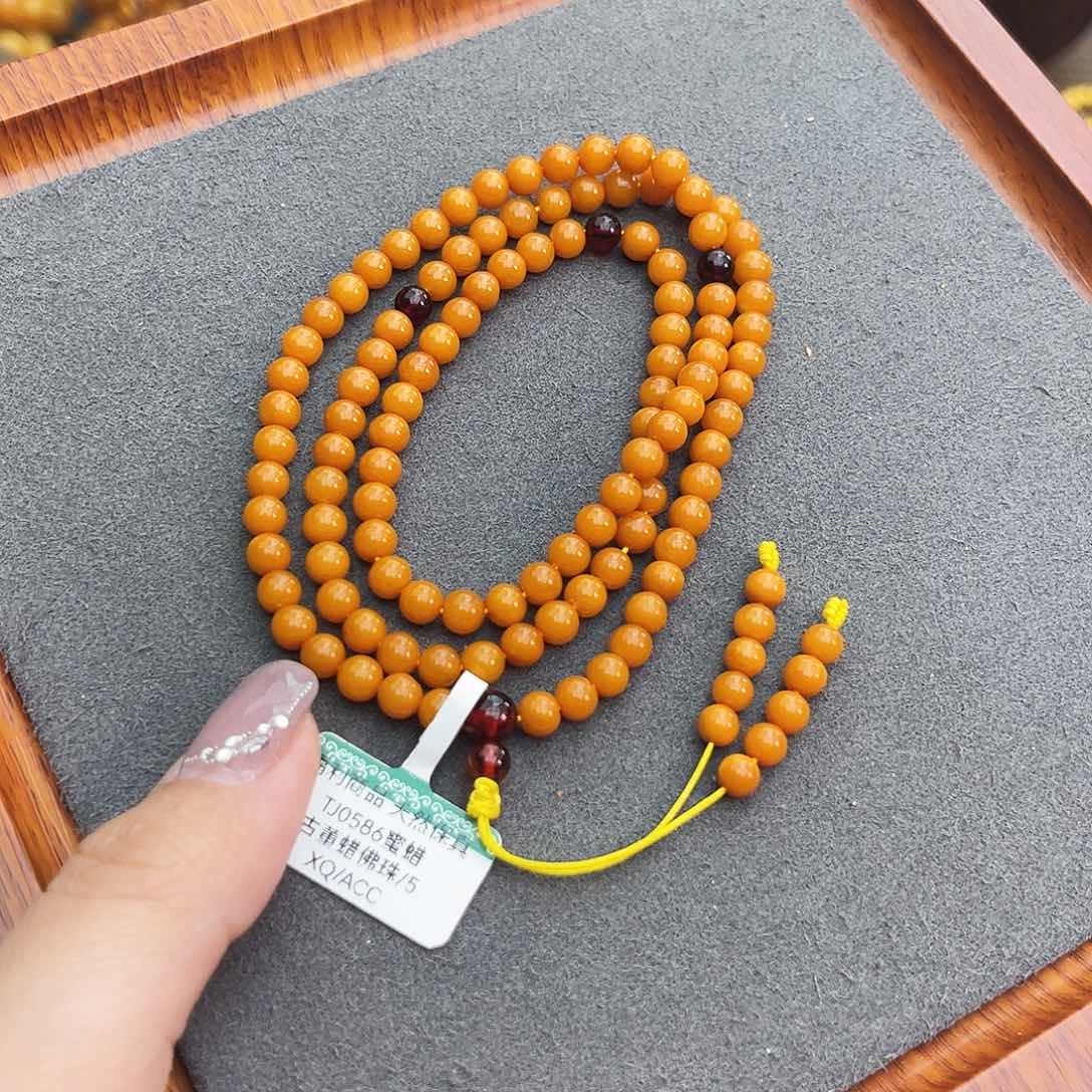 琥珀手链未镶嵌5m108 老蜡