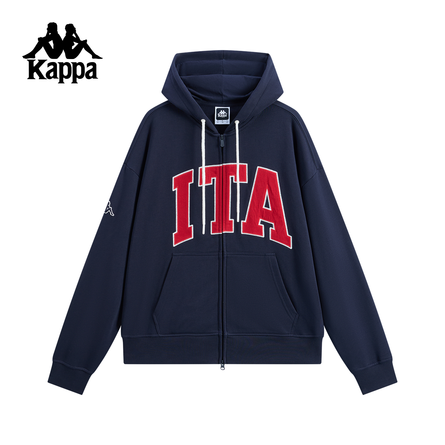 Kappa/卡帕连帽常规款刺绣女款百搭时尚卫衣情侣开衫潮流休闲