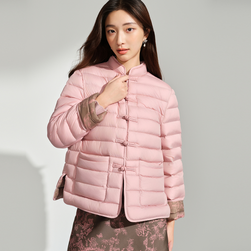 【专享】甜美新中式时尚双面羽绒服薄款外套DOUBLOVE贝爱24秋冬新款