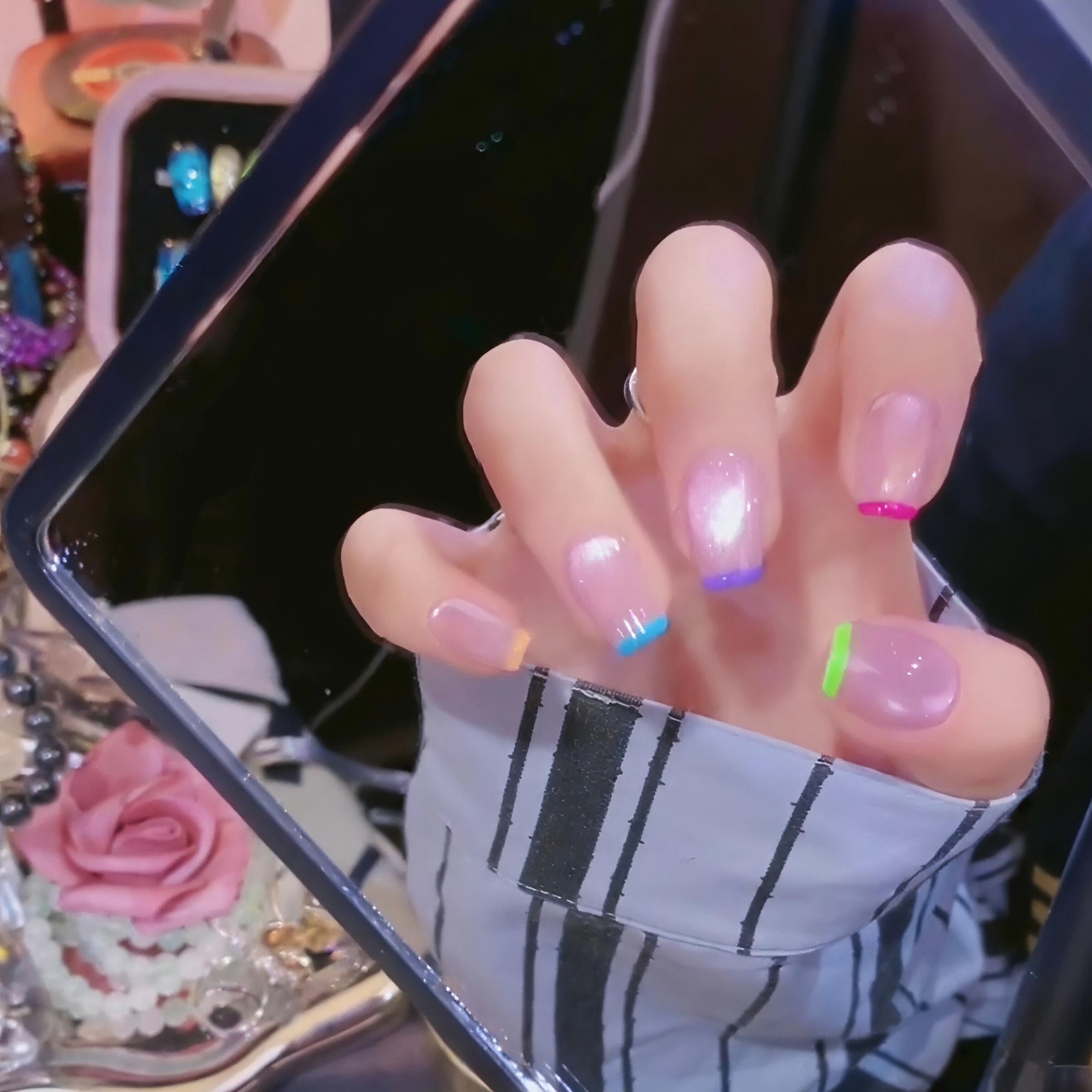 『花未眠』春夏多巴胺ins风显白浅法式纯手工穿戴甲