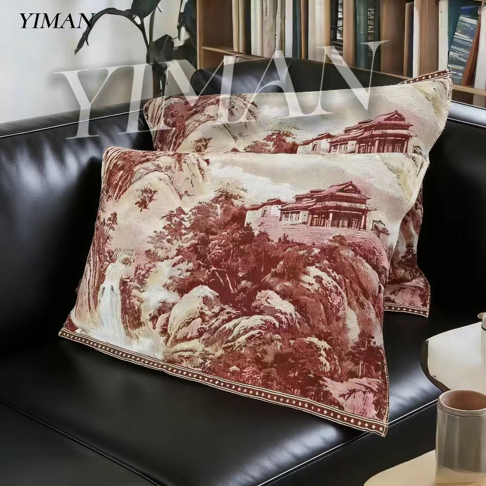 【国宾 高定】鸿运当头（龙纹红） 50*80  高定款提绣红火麻枕巾