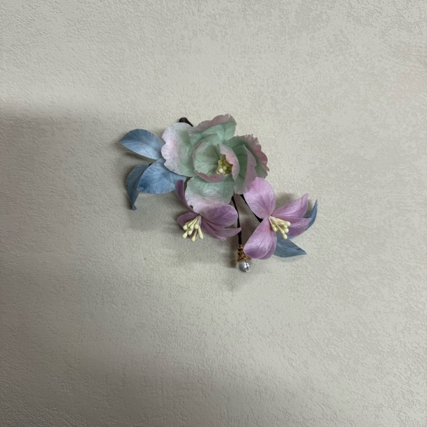 麦光光古风发饰绒花发簪汉服饰品 手工制作默认微瑕 