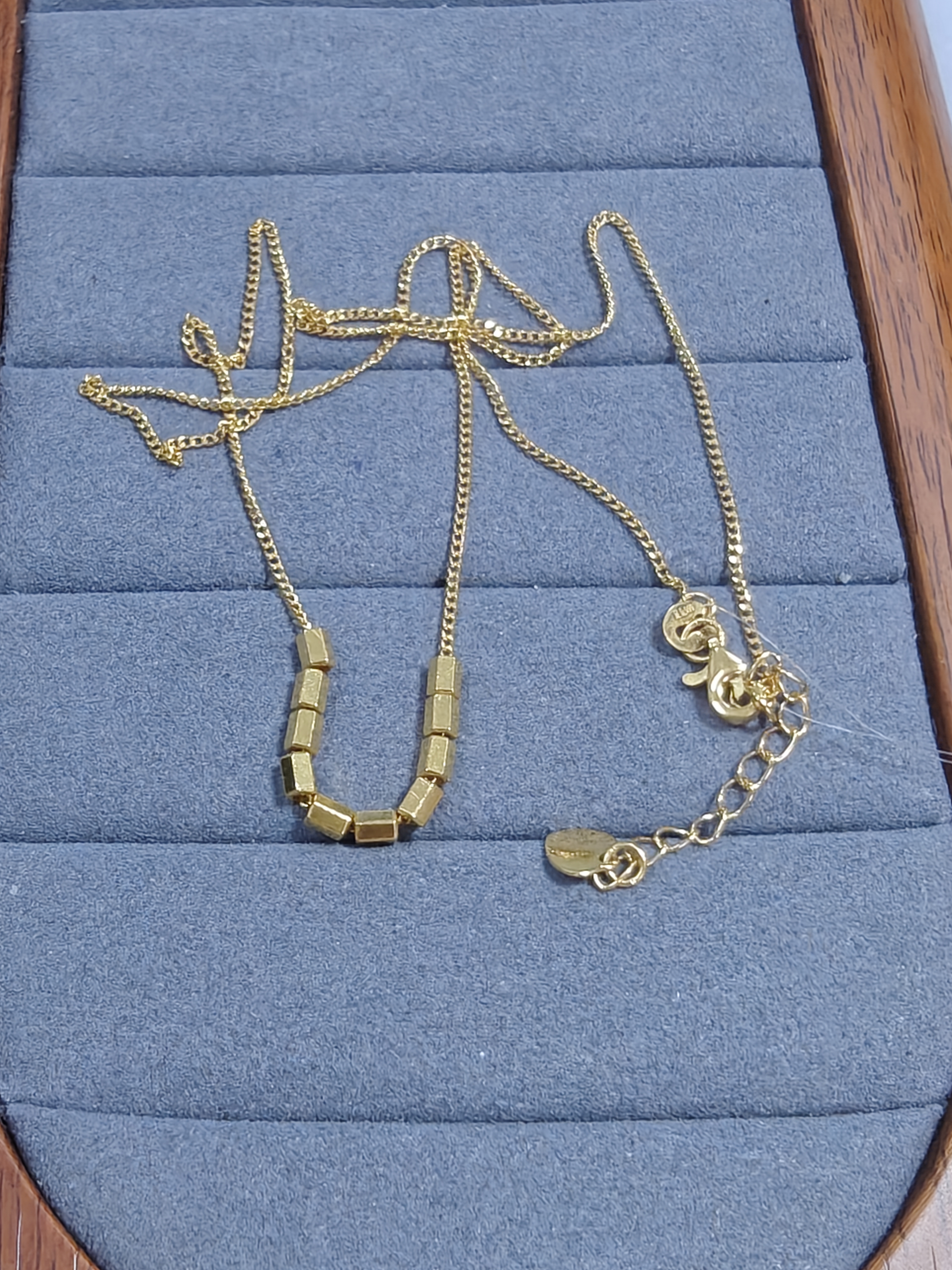 【周老板】足金5G多小方糖项链