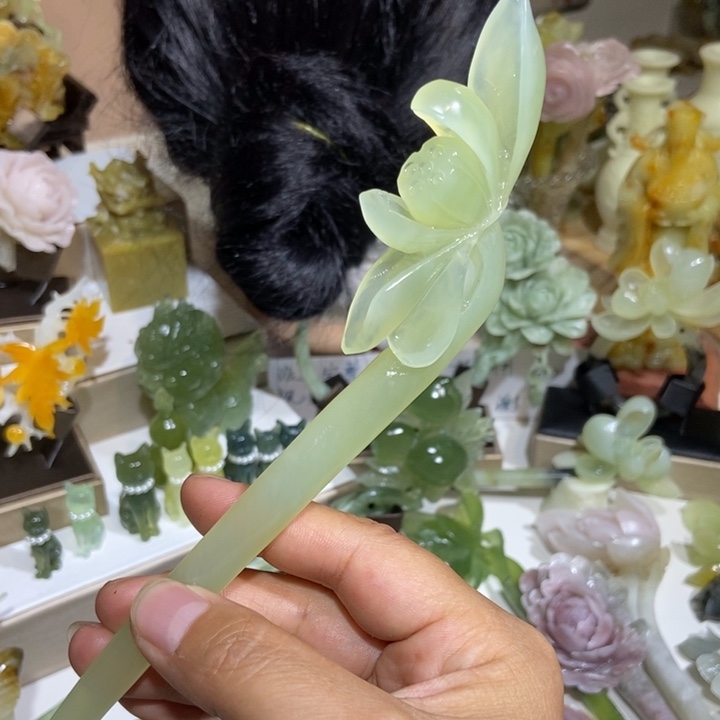 未镶嵌蛇纹石玉发饰