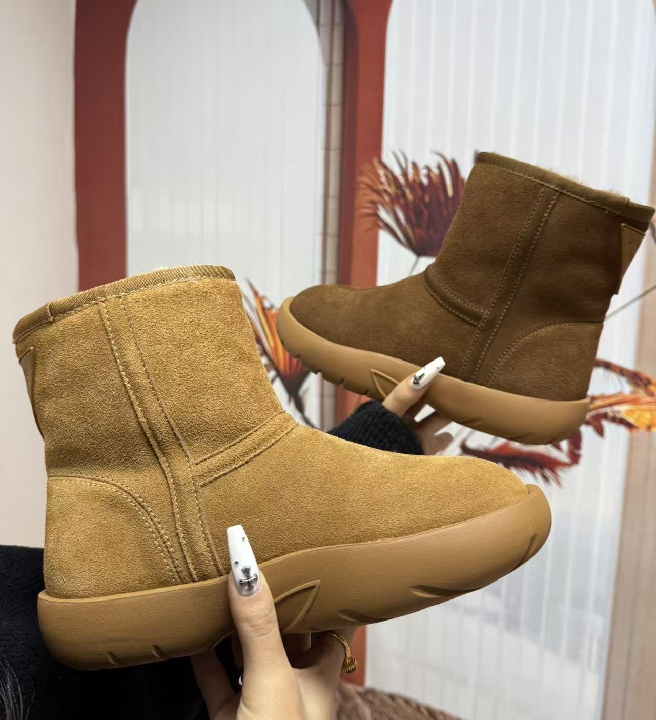 【新人福利断码处理】3.5cm全羊毛羊皮冬季100%羊皮女款牛皮雪地靴