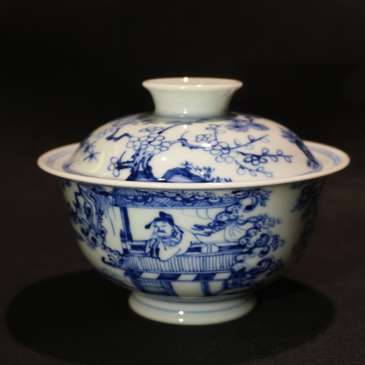 【和朴甄选】骆深窑空白期人物盖碗100mL