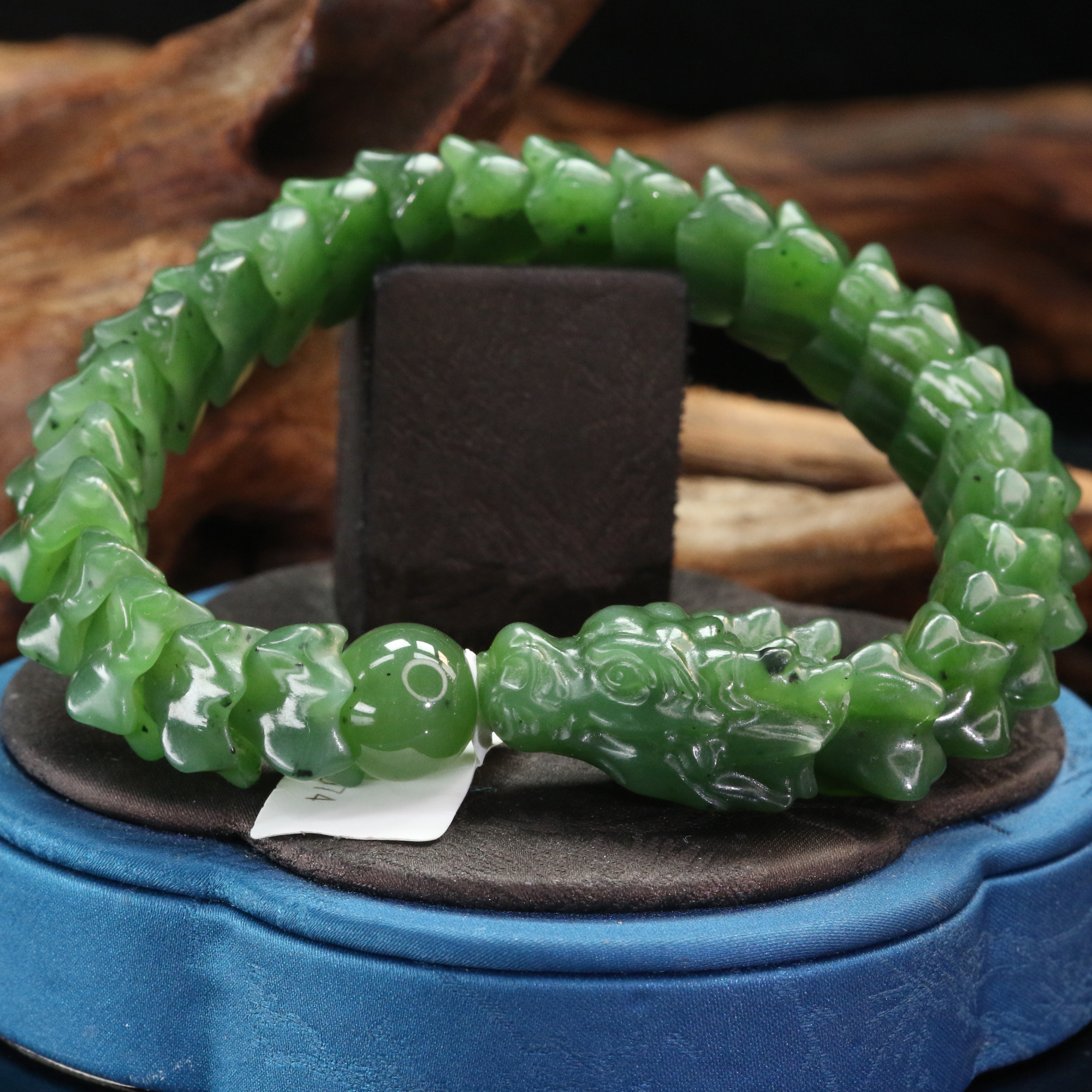 22和田玉碧玉龙骨手串/000149北京中保拍卖