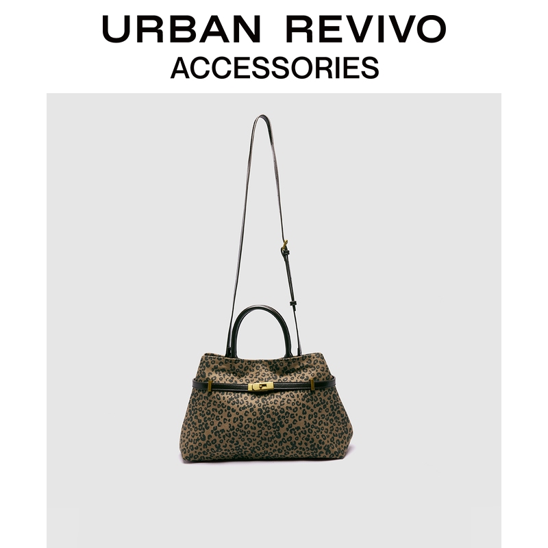 URBAN REVIVO2025秋季新款女士复古豹纹手提斜挎包UAWB50275#