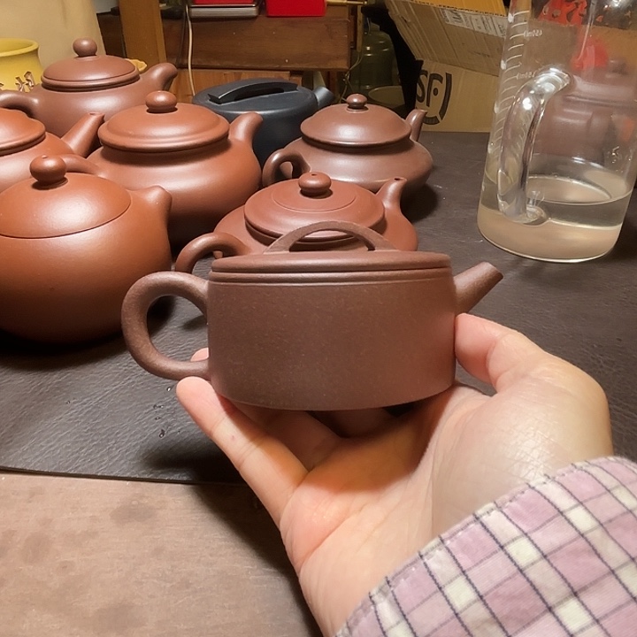 紫砂茶壶半手工桃花泥汉瓦