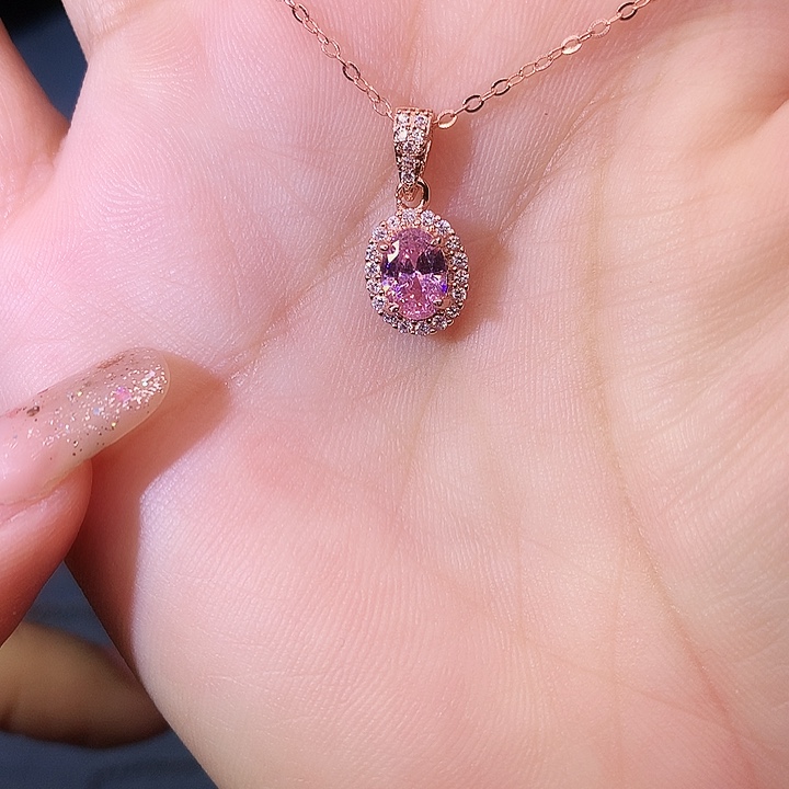 蓝宝石吊坠(赠链)银S925镶嵌