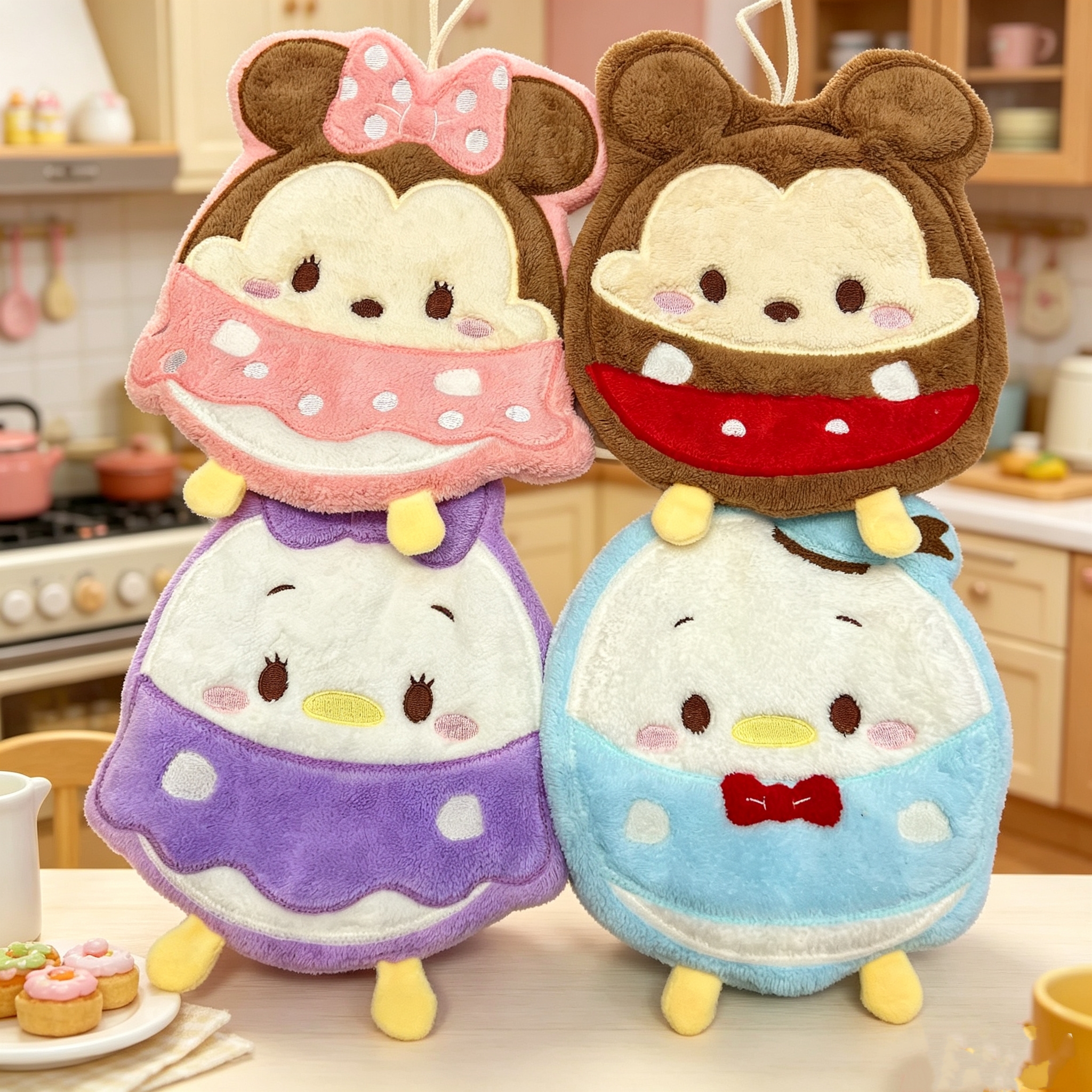 【新品老张】迪士尼正版萌趣餐具系列擦手巾套装