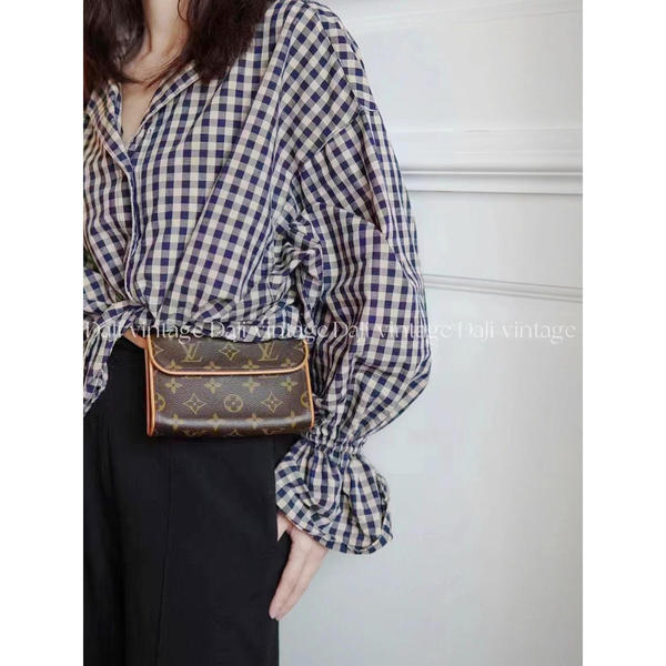 95新 LouisVuitton/路易威登 大吉中古sz/Lv老花信封腰包小号