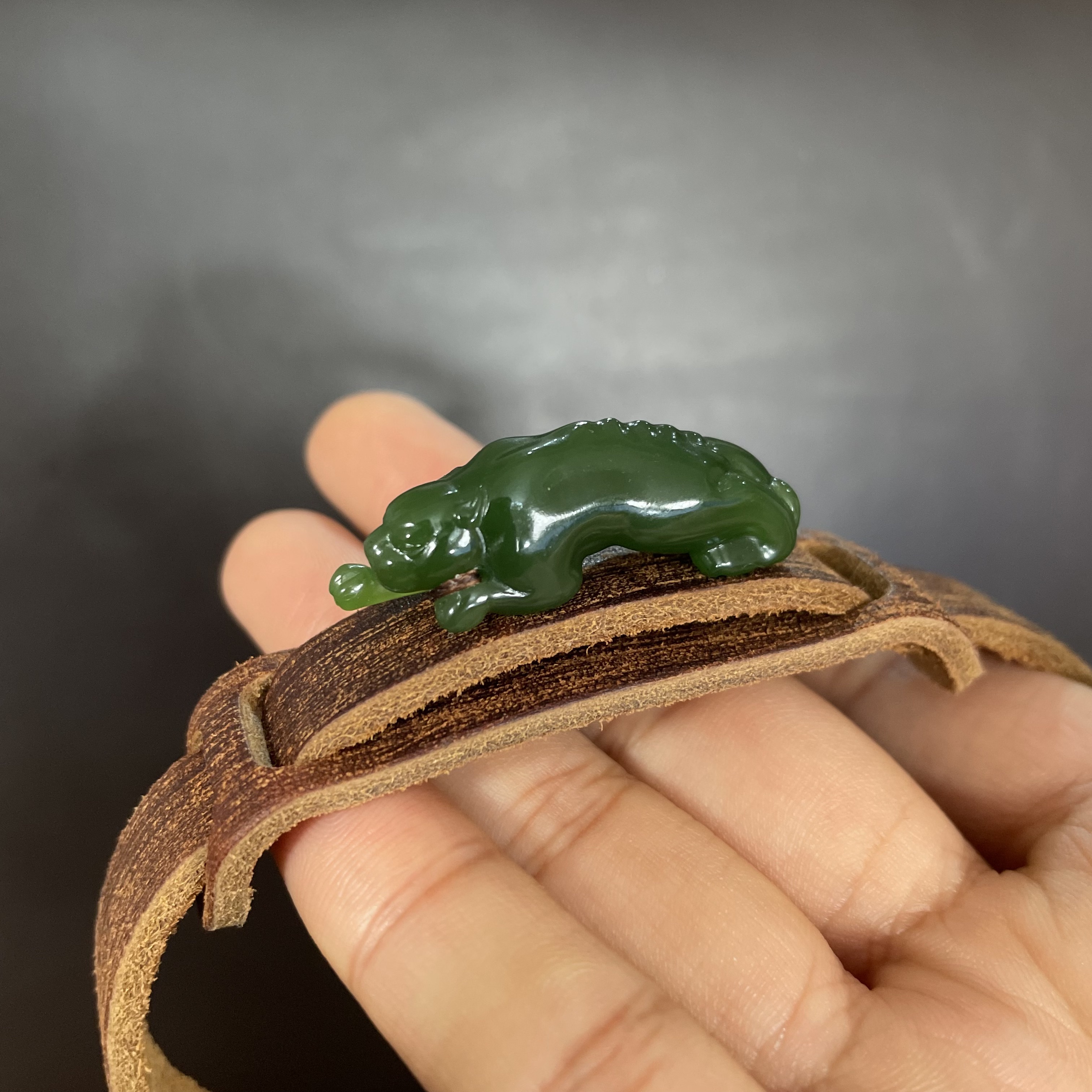 【德巧家】和田玉碧玉手牌玉质温润