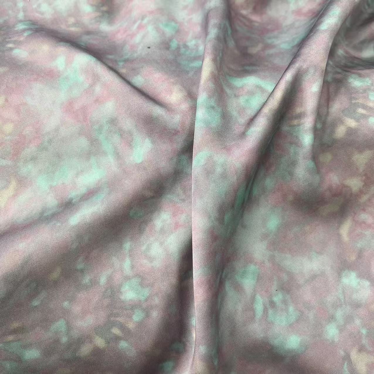 【绒兰】丝滑有光泽！丝光绫罗贡缎面料 93号  萤火