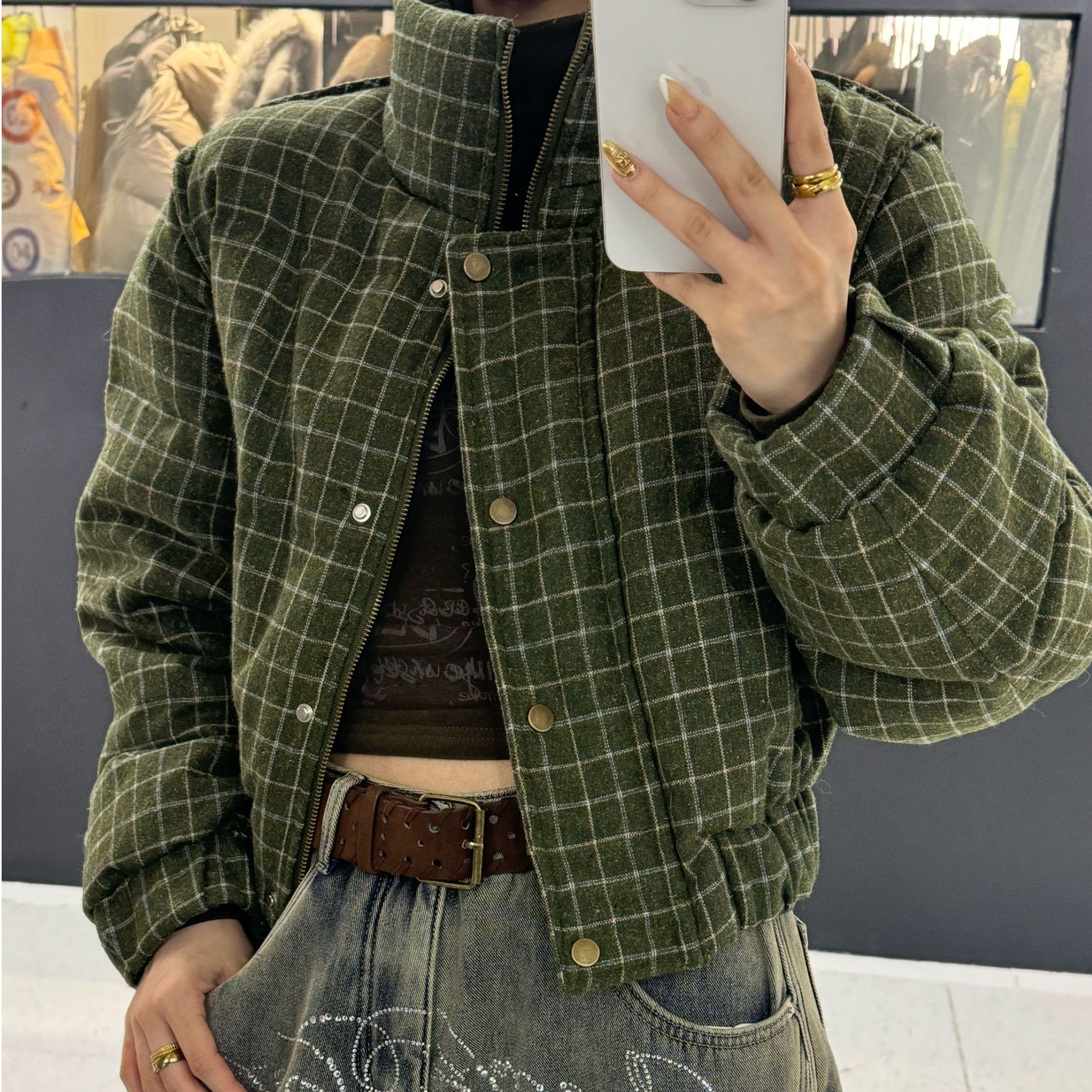 YUYU女装新款时尚洋气个性格子外套