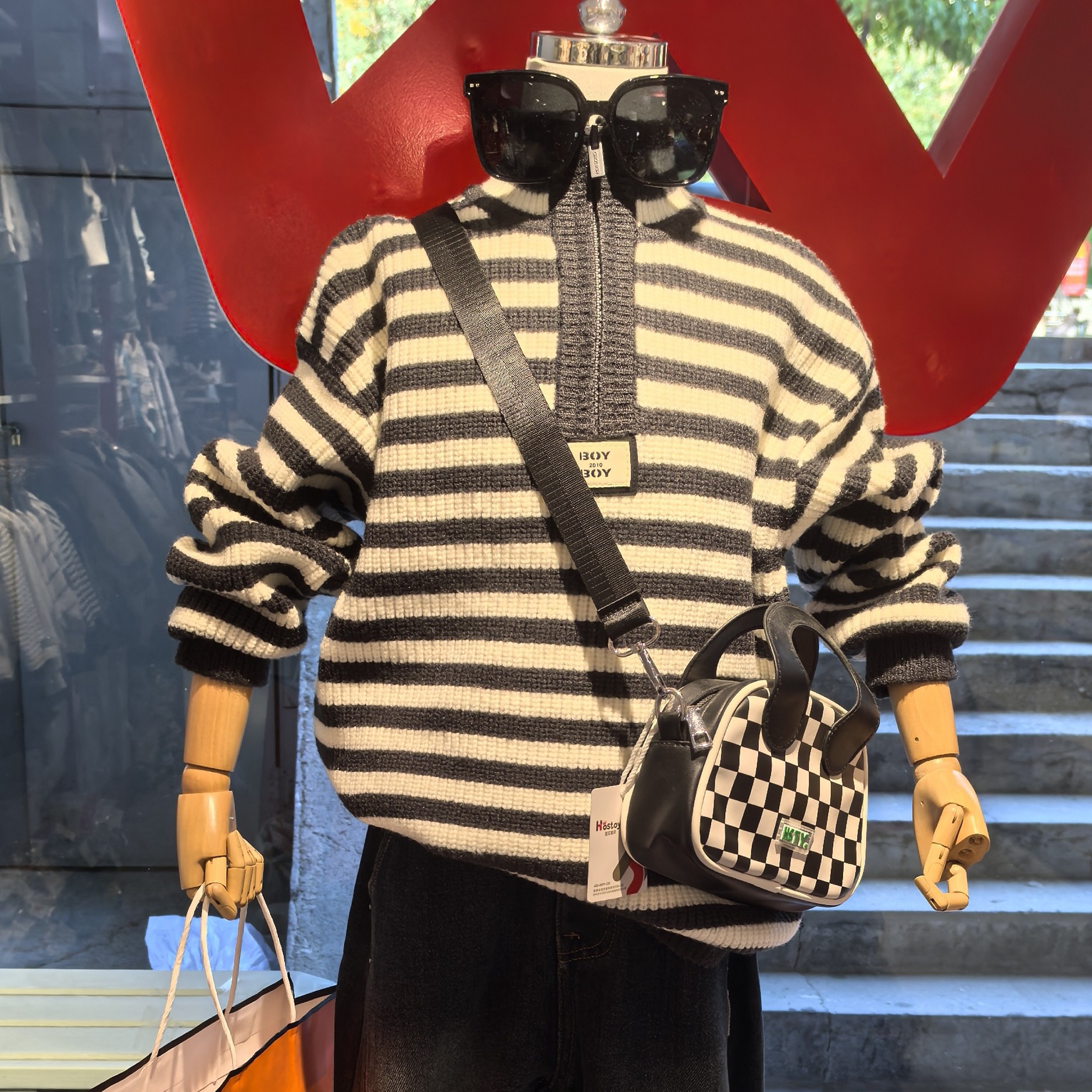 大男童毛针织衫街头风长袖保暖冬季宽松常规款