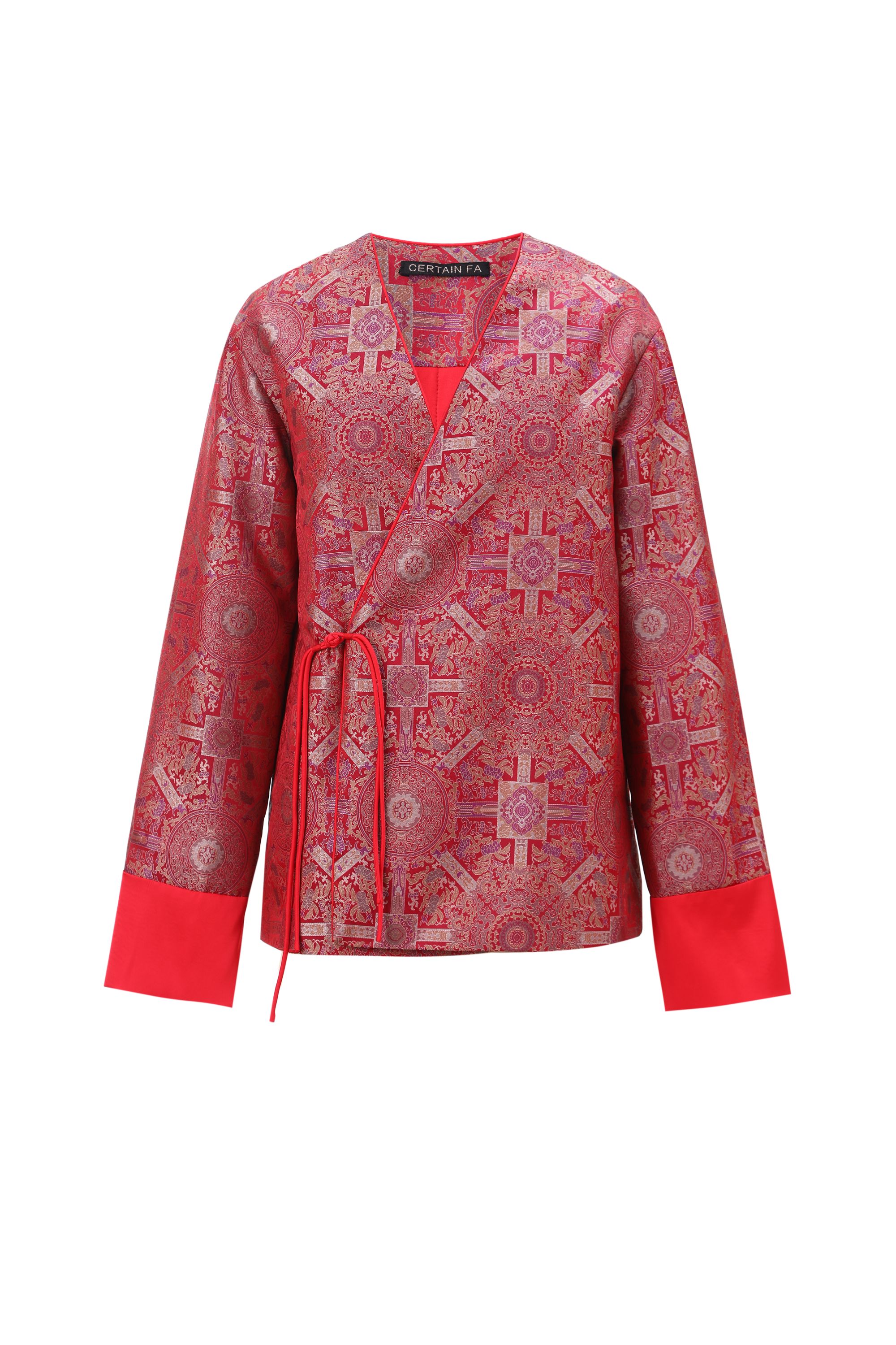 宋坤鸿 CERTAIN FA 大幂幂同款新中式红色一粒扣外套 MZS-WTH01